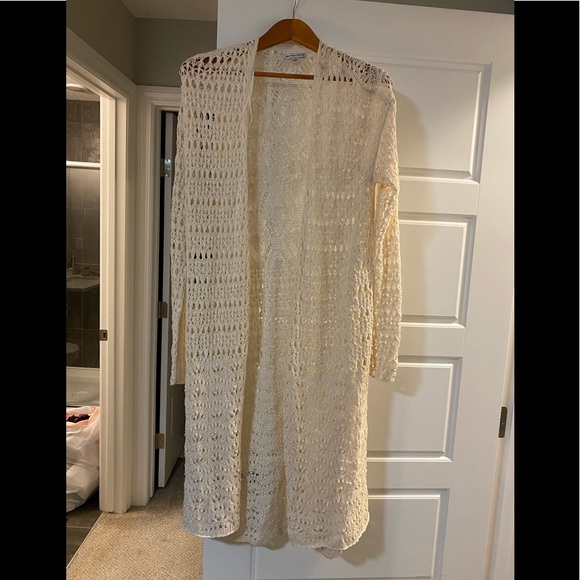 Crochet long cardigan